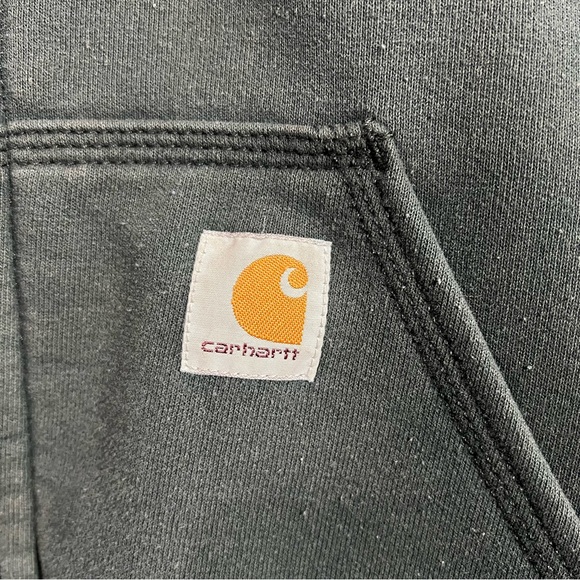 Carhartt Rain Defender Black Long Sleeve Full Zip Fleece Hooded Jacket Mens 2XL - Picture 2 of 10